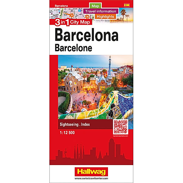 3 in 1 City Map Barcelona / Barcelone