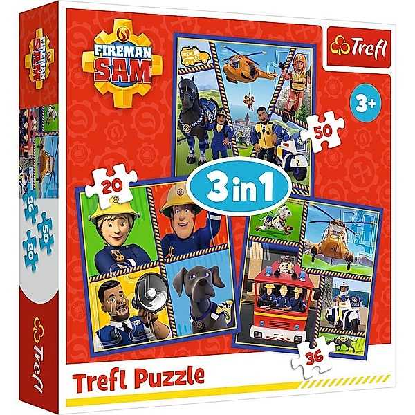 Trefl 3 in 1 Puzzle  Feuerwehrmann Sam