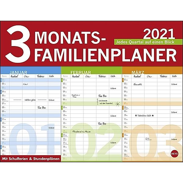 3-Monats-Familienplaner 2020