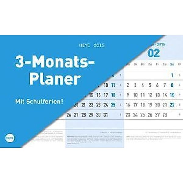 3-Monats-Planer Tischaufsteller blau 2015