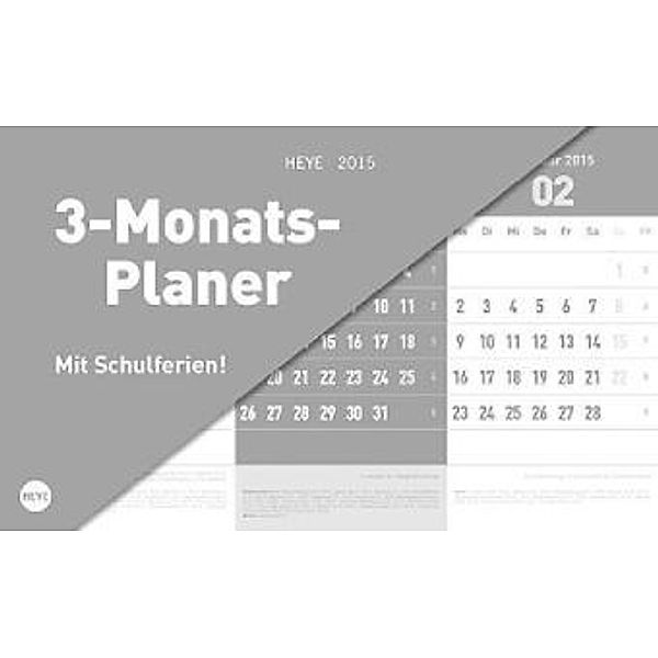 3-Monats-Planer Tischaufsteller grau 2015