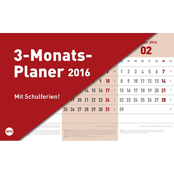 3-Monats-Tischaufsteller rot 2016
