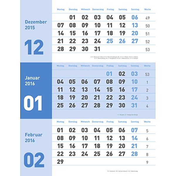 3-Monatsplaner neutral 2016