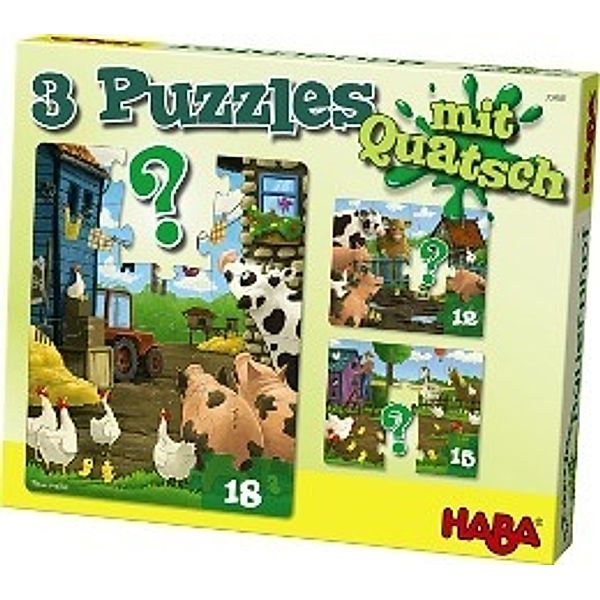3 Puzzles mit Quatsch (Kinderpuzzle), Bauernhof