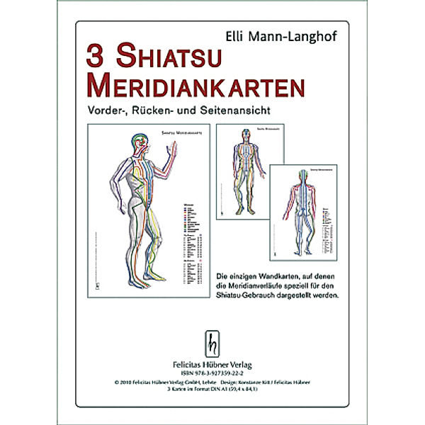3 Shiatsu Meridiankarten, Elli Mann-Langhof