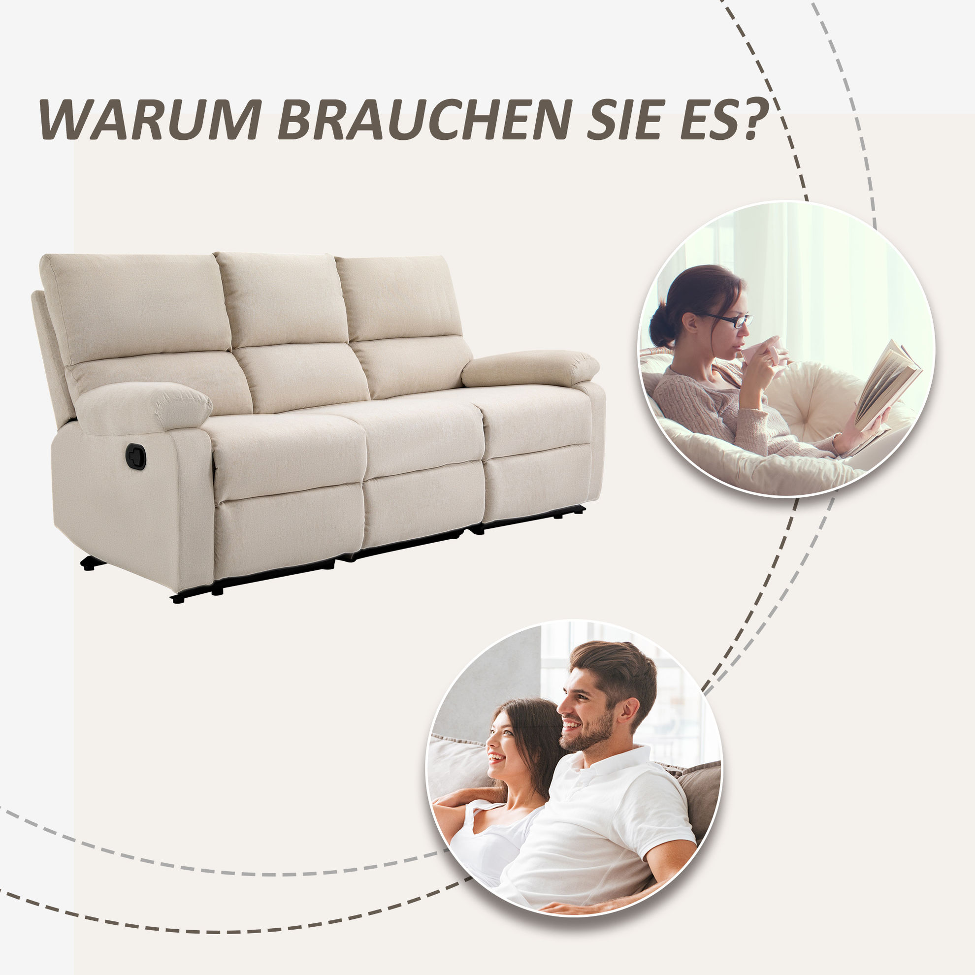 3-Sitzer-Sofa mit Liegefunktion jetzt bei Weltbild.de bestellen