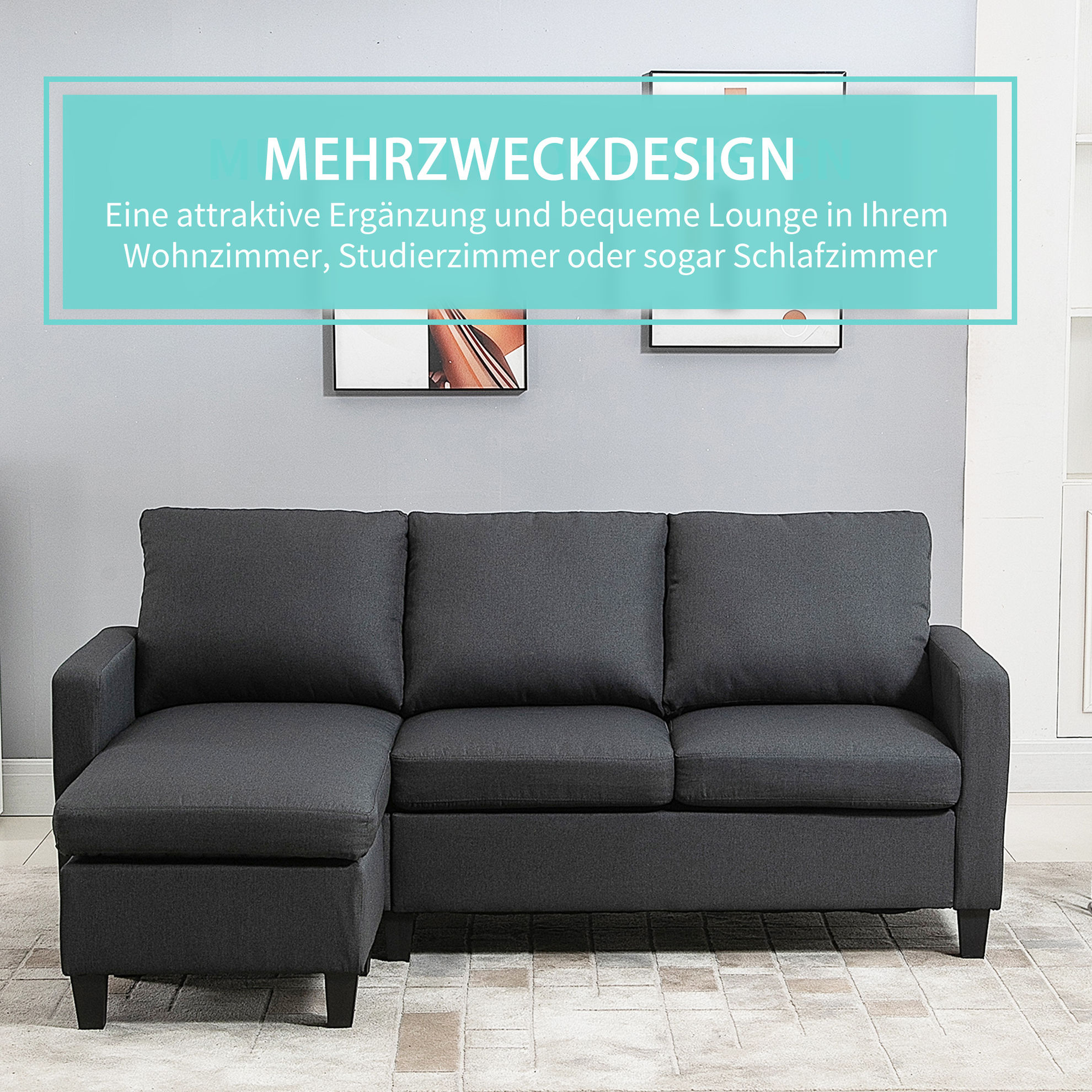 einer mit 3-Sitzer-Sofa Liegesesseln und Chaiselounge zwei