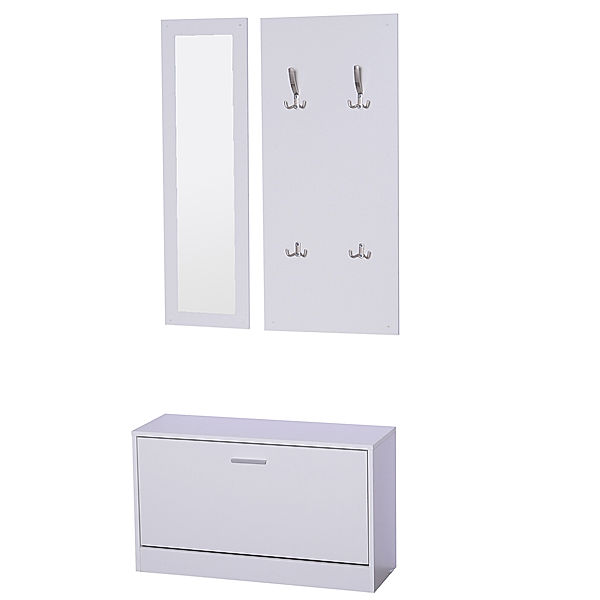 3-teiliges Garderoben-Set (Farbe: weiß)
