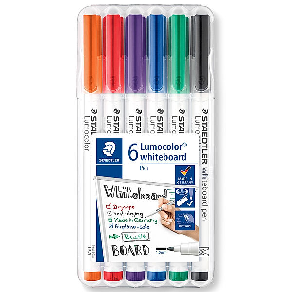 STAEDTLER 301 WP6 Buntstifte Lumocolor® whiteboard mit 6 Farben