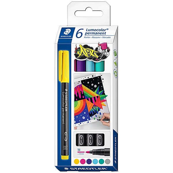 STAEDTLER 317 C6 Universalstifte Lumocolor® ART mit 6 Farben