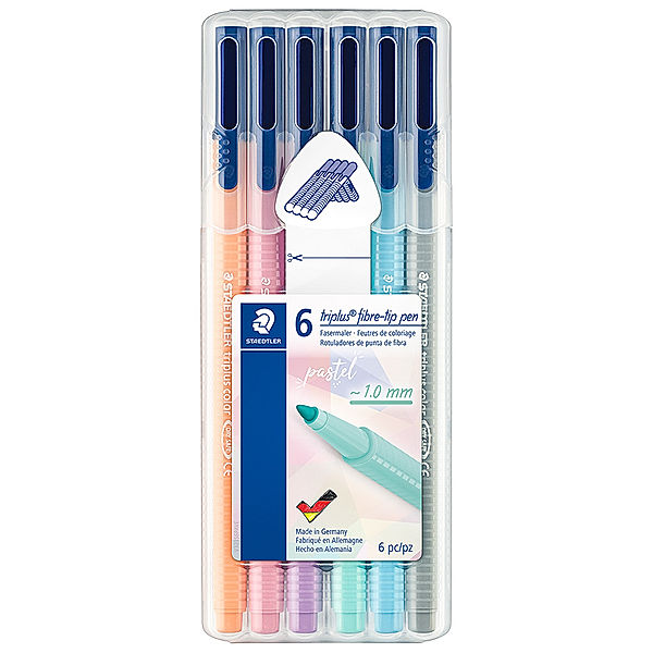 STAEDTLER 323 SB6 PA triplus® color Filzstifte PASTEL mit 6 Farben