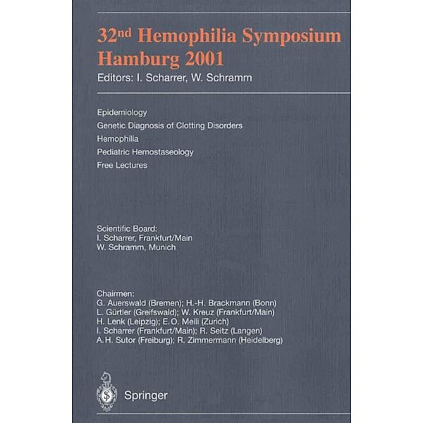 32nd Hemophilia Symposium Hamburg 2001