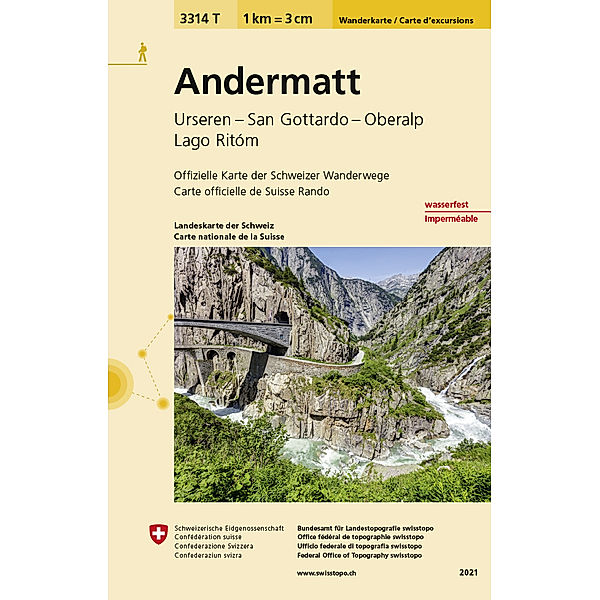 3314T Andermatt Wanderkarte, Bundesamt für Landestopografie swisstopo