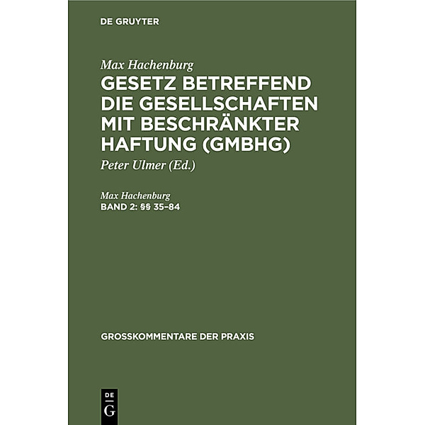 (§§ 35-84), Max Hachenburg