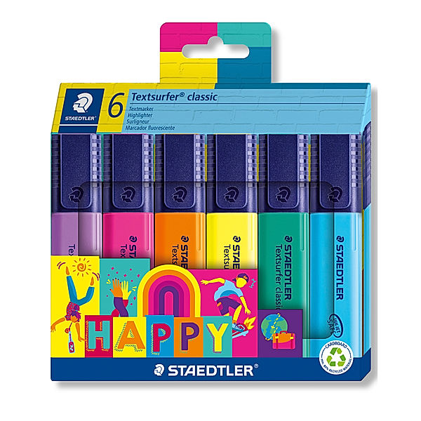 STAEDTLER 364 C6 HA Textsurfer® classic HAPPY mit 6 Farben