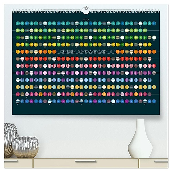 365 Pearls Calendar (hochwertiger Premium Wandkalender 2024 DIN A2 quer), Kunstdruck in Hochglanz, ROTH-Design