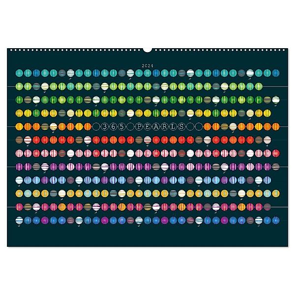 365 Pearls Calendar (Wandkalender 2024 DIN A2 quer), CALVENDO Monatskalender, ROTH-Design