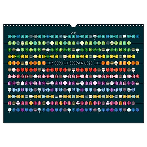 365 Pearls Calendar (Wandkalender 2024 DIN A3 quer), CALVENDO Monatskalender, ROTH-Design