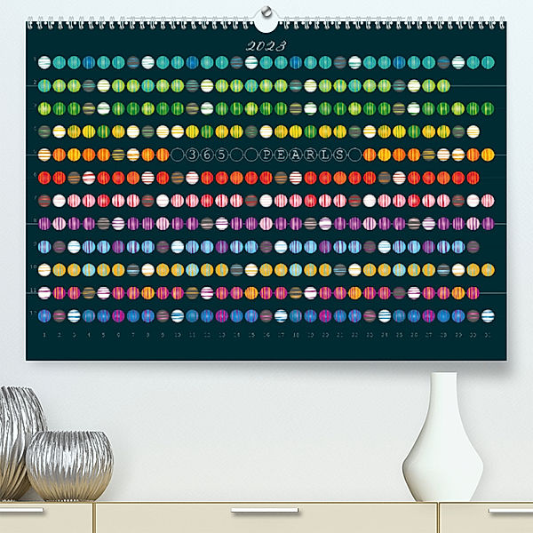 365 Pearls Kalender (Premium, hochwertiger DIN A2 Wandkalender 2023, Kunstdruck in Hochglanz), ROTH-Design