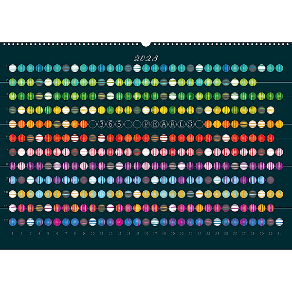 365 Pearls Kalender (Wandkalender 2023 DIN A2 quer), ROTH-Design