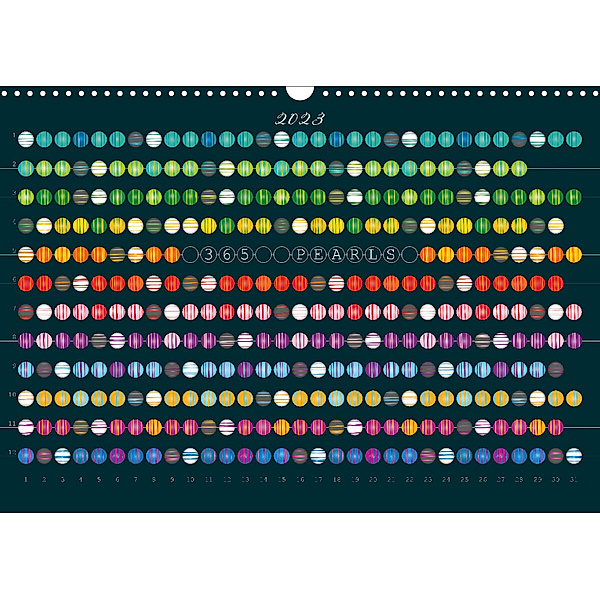 365 Pearls Kalender (Wandkalender 2023 DIN A3 quer), ROTH-Design