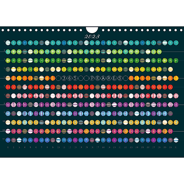 365 Pearls Kalender (Wandkalender 2023 DIN A4 quer), ROTH-Design