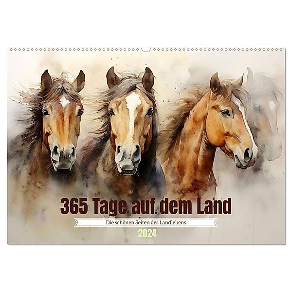 365 Tage auf dem Land (Wandkalender 2024 DIN A2 quer), CALVENDO Monatskalender, Calvendo, Daniela Tapper