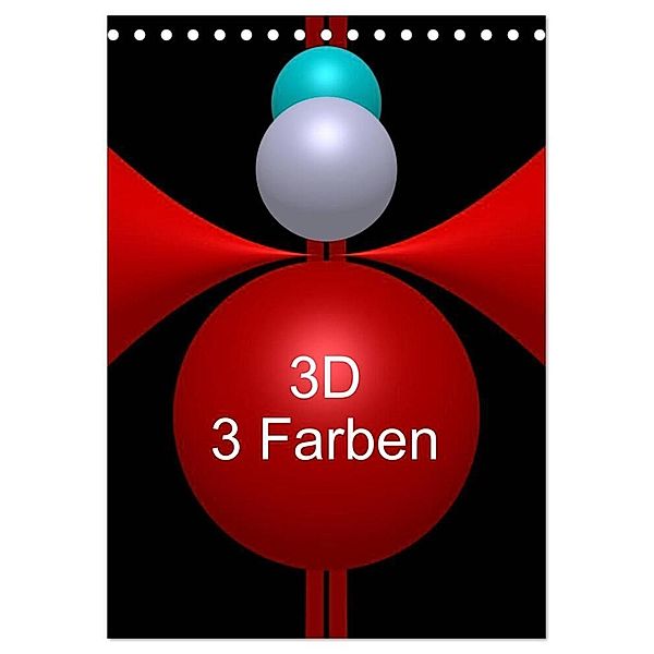 3D - 3 Farben (Tischkalender 2024 DIN A5 hoch), CALVENDO Monatskalender, Issa Bild