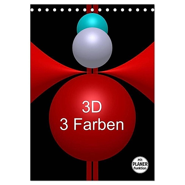 3D - 3 Farben (Tischkalender 2024 DIN A5 hoch), CALVENDO Monatskalender, Issa Bild