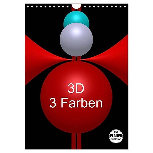 3D - 3 Farben (Wandkalender 2024 DIN A4 hoch), CALVENDO Monatskalender, Issa Bild