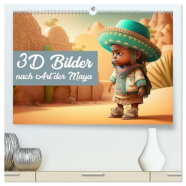 3D Bilder nach Art der Maya (hochwertiger Premium Wandkalender 2024 DIN A2 quer), Kunstdruck in Hochglanz, Liselotte Brunner-Klaus