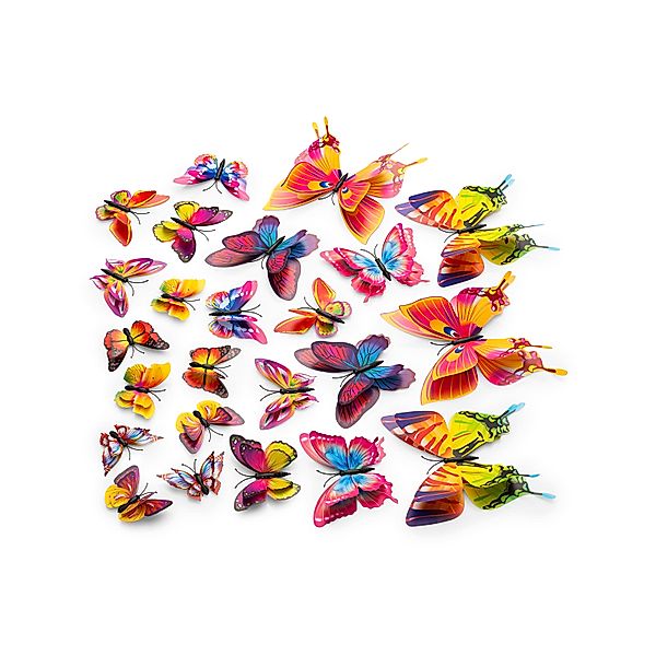 3D-Deko-Schmetterlinge Colori, 24-teilig