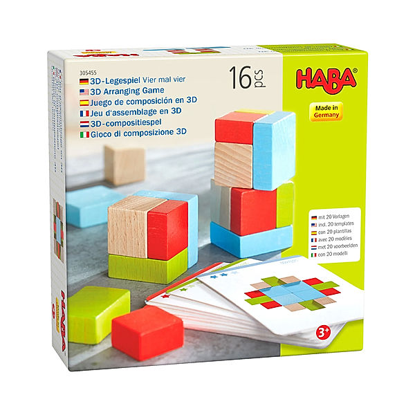 HABA 3D-Legespiel VIER MAL VIER 26-teilig aus Holz