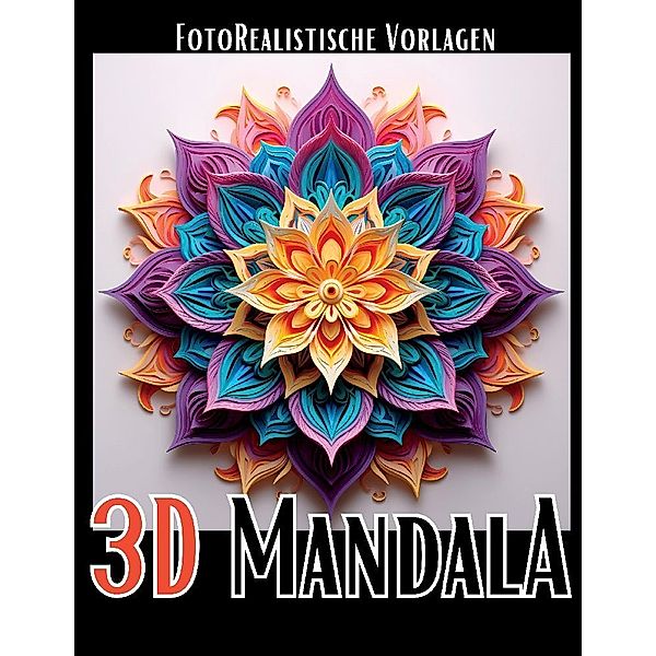 3D Mandala Malbuch Black & White, Lucy´s Schwarze Malbücher