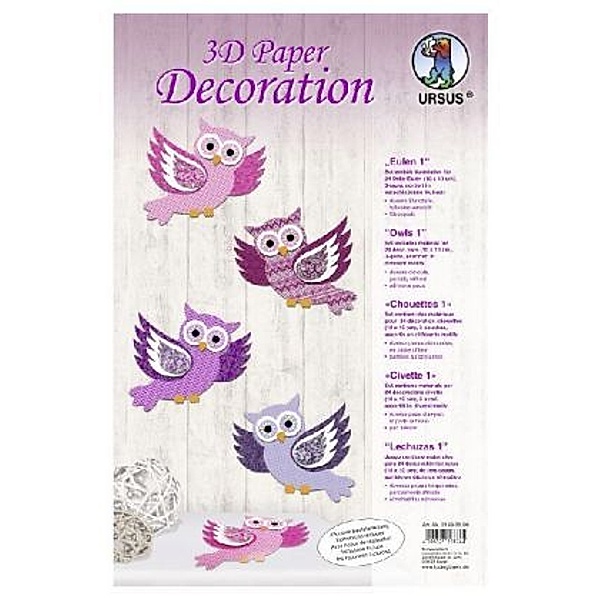 3D Paper Decoration Eulen 1, URSUS®