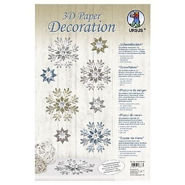3D Paper Decoration Schneeflocken, URSUS®