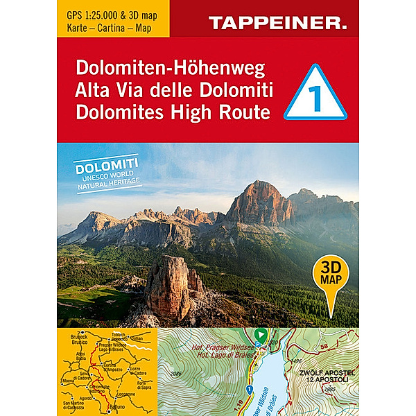 3D-Wanderkarte Dolomiten-Höhenweg 1.Tl.1
