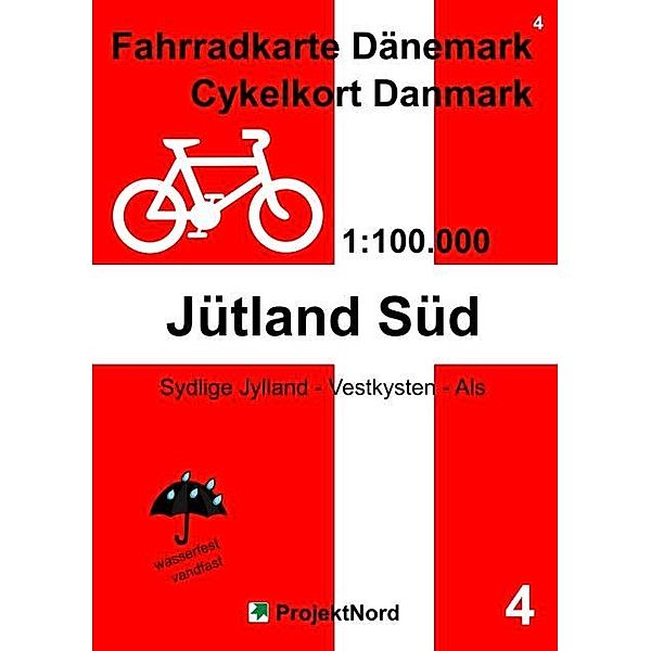 4 Fahrradkarte Dänemark / Cykelkort Danmark 1:100.000 - Jütland Süd, Jens Uwe Mollenhauer