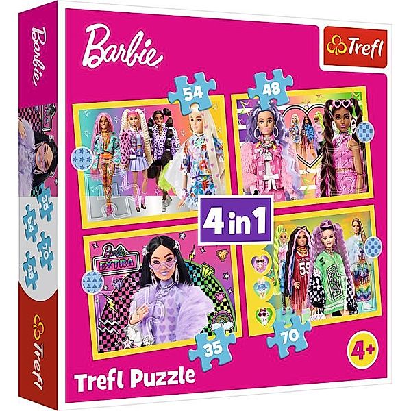 4 in 1 Puzzle Barbie 35,48,54,70 Teile