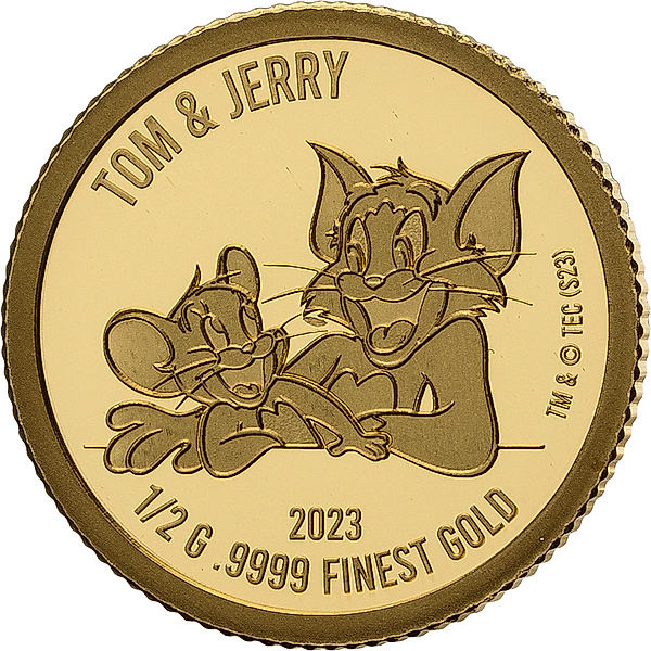 4 x 50 Tala Samoa Goldmünzen-Set Tom & Jerry 2022