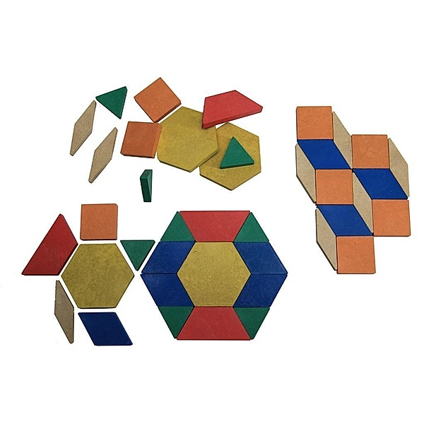 40 geometrische Legeplättchen aus RE-Wood®