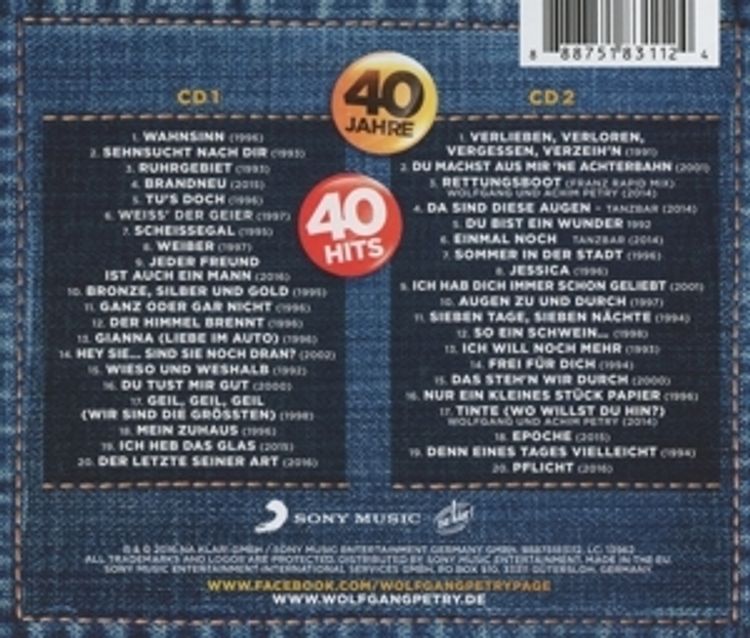 40 Jahre - 40 Hits CD von Wolfgang Petry bei Weltbild.ch