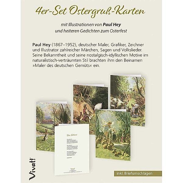 4er-Set Osterkarten »Häschen«