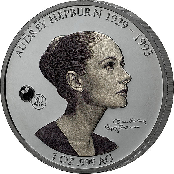 5 Dollar Samoa Silbermünze Audrey Hepburn in Box 2023