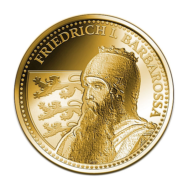 5 Dollars Fiji Goldmünze 900 Jahre Friedrich I - Barbarossa 2022