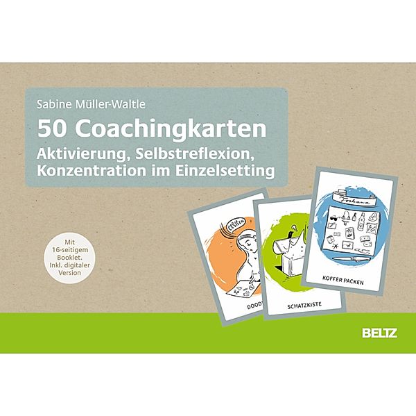 50 Coachingkarten Aktivierung, Selbstreflexion, Konzentration im Einzelsetting, Sabine Müller-Waltle