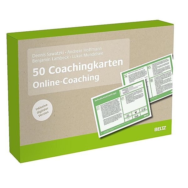 50 Coachingkarten Online-Coaching, m. 1 Beilage, m. 1 E-Book, Dennis Sawatzki, Andreas Hoffmann, Benjamin Lambeck
