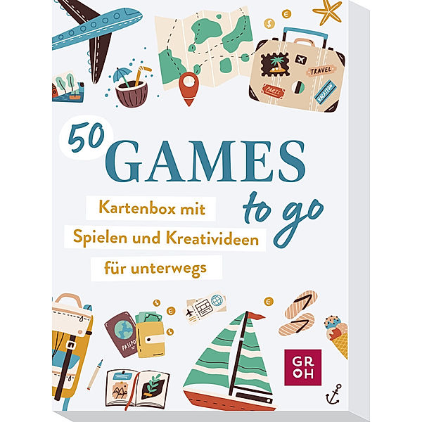 Groh Verlag 50 Games to go - Kartenbox mit vielen Spielen und Kreativideen für unterwegs, Groh Verlag