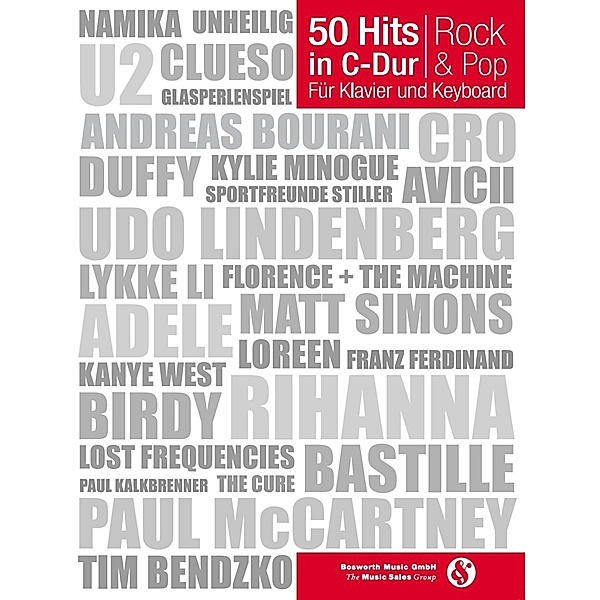 50 Hits in C-Dur: Rock & Pop, Für Klavier und Keyboard.Bd.1