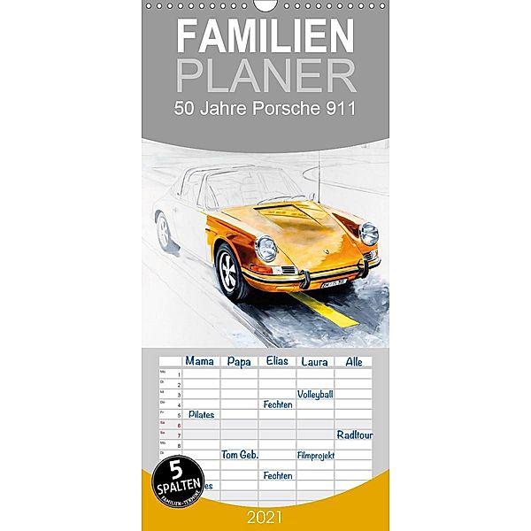 50 Jahre Porsche 911 - Familienplaner hoch (Wandkalender 2021 , 21 cm x 45 cm, hoch), Andreas Bartsch / design, bartsch.